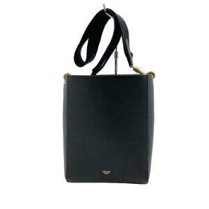 Celine Sangle Bucket Leather Canvas Suede Black